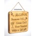 200x195mm Solid Wooden Pine Wall Hanging - Alcohol, because no great day ever started with a salad