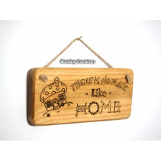 200x95mm Solid Wooden Pine Wall Hanging - There is no place like home
